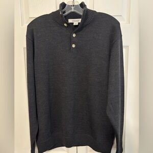 Joseph & Feiss International Men’s Charcoal Merino Wool Blend Sweater Size Med